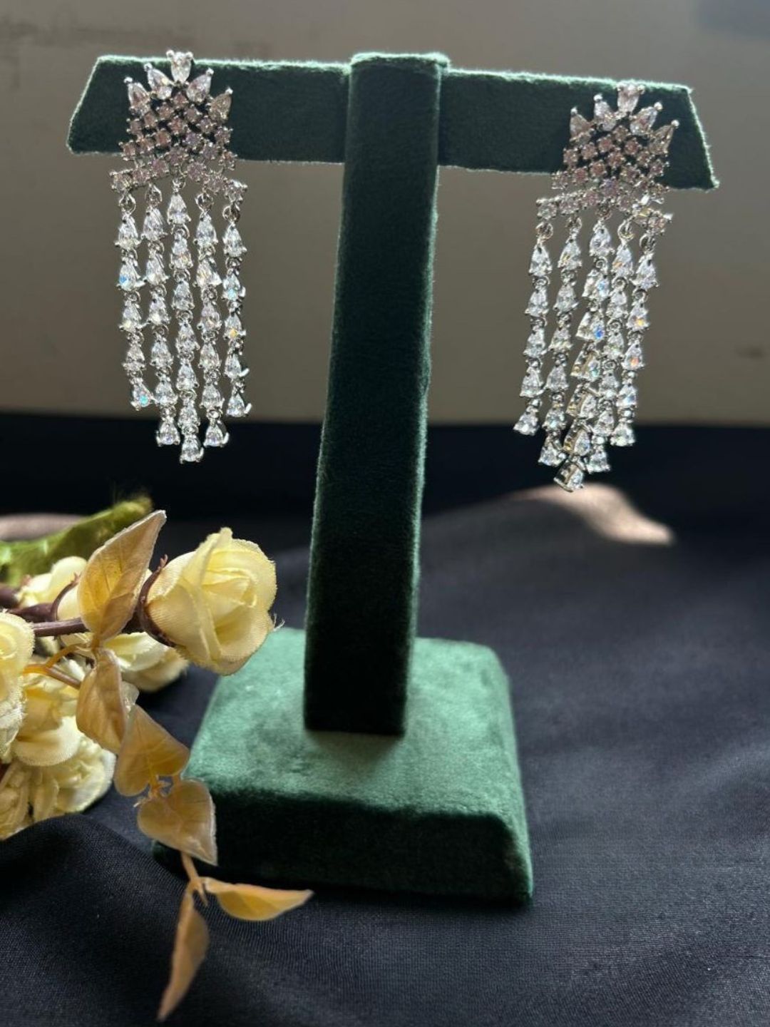Ishhaara Flower Top Tassel Earrings