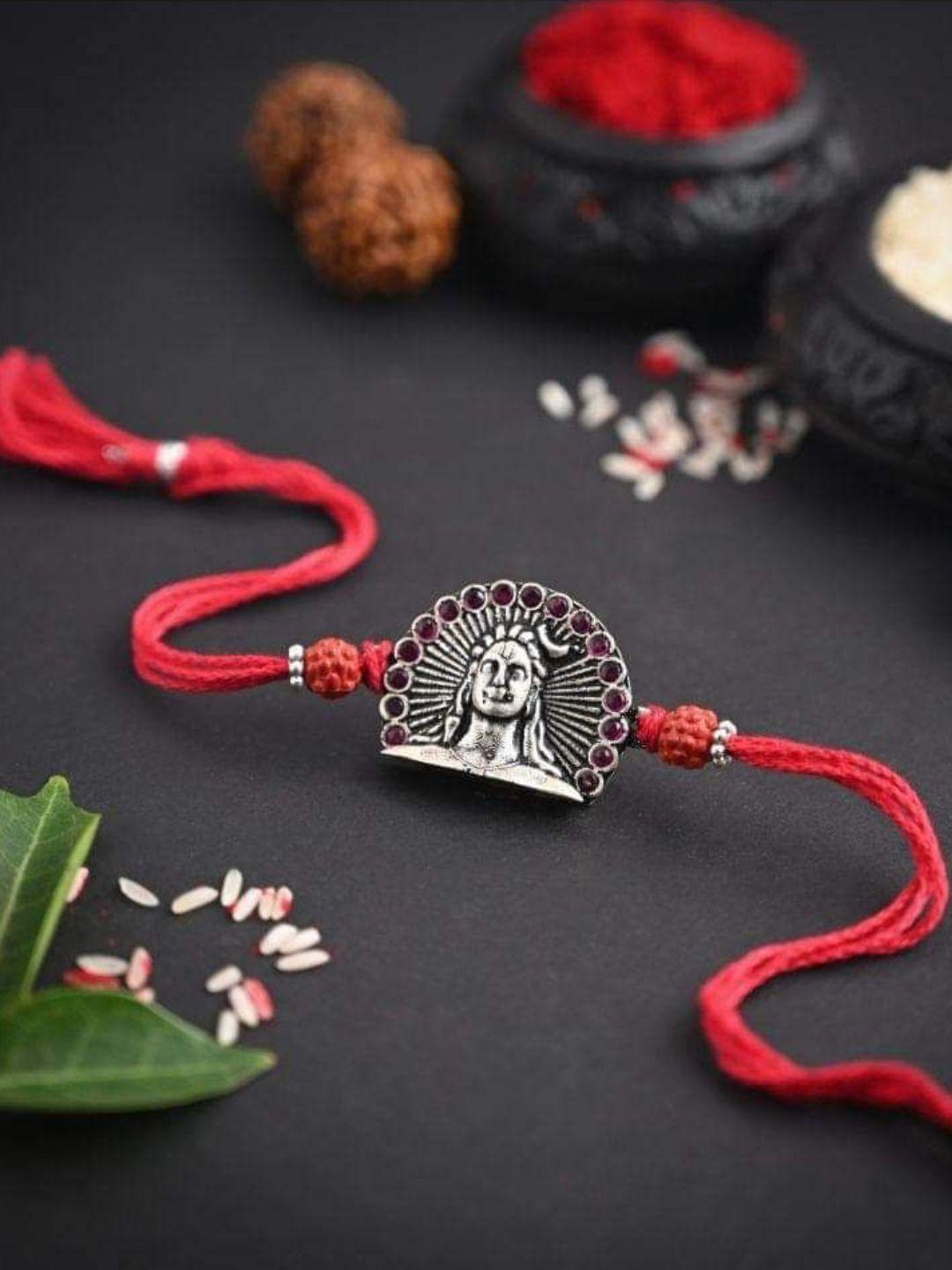 Ishhaara German Silver Lord Shiva Rakhi