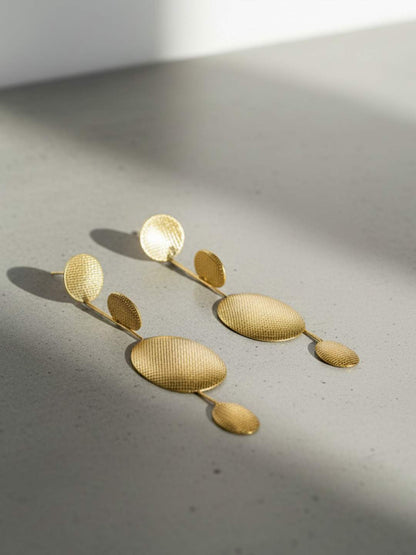 Ishhaara Gold Plated Circular Drop Earrings