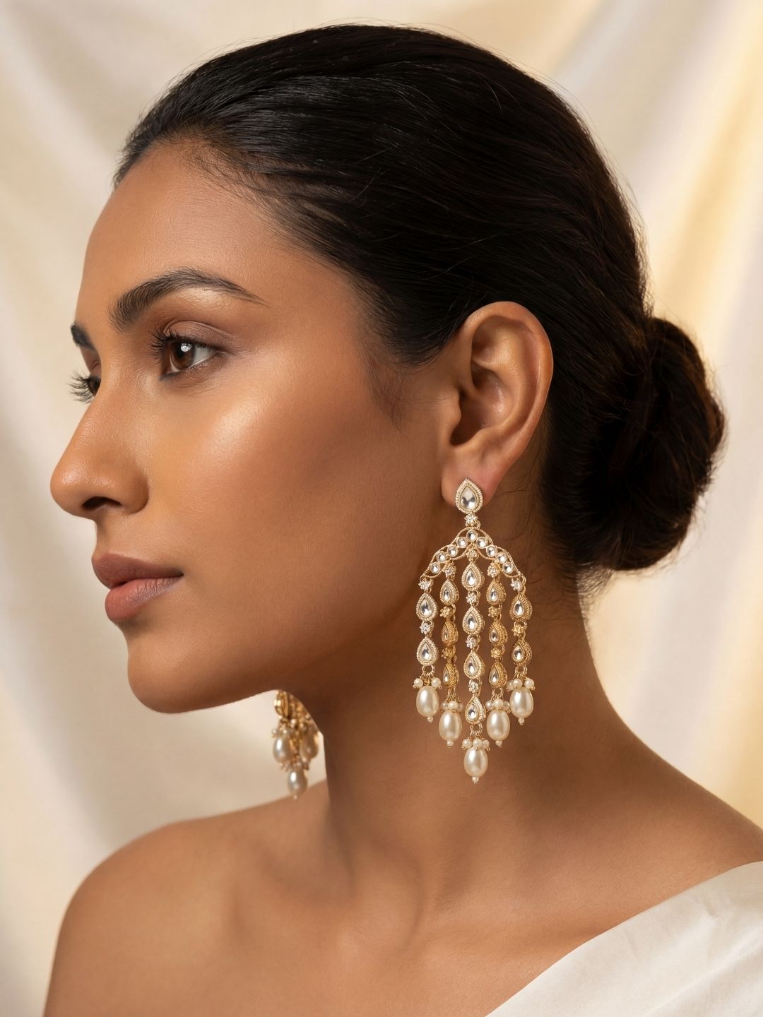 Ishhaara Gold Plated Contemporary Drop Earrings