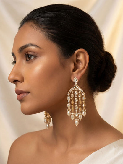 Ishhaara Gold Plated Contemporary Drop Earrings
