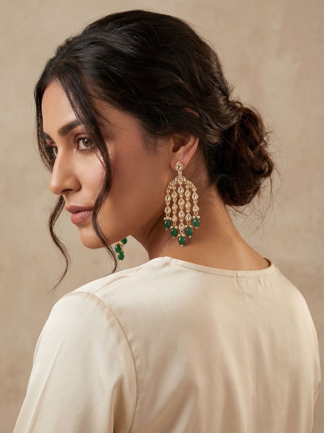 Ishhaara Gold Plated Contemporary Drop Earrings