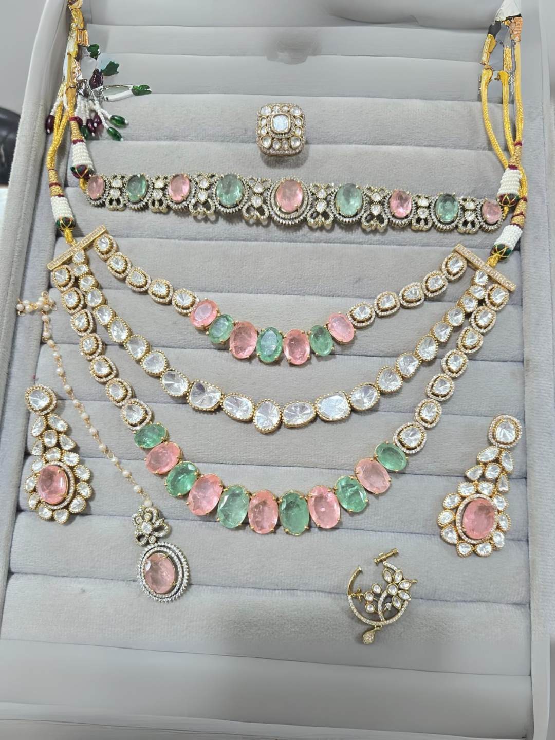 Ishhaara Gold Plated Contemporary Full Bridal Necklace Set
