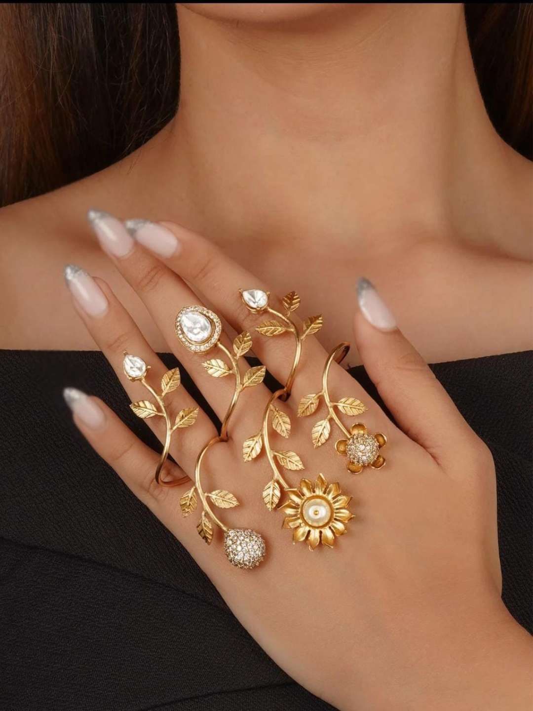 Ishhaara Gold Plated Faux Polki Ring