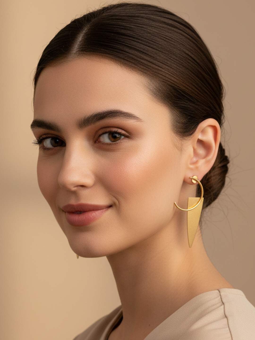 Ishhaara Gold Plated Half Hoop Earrings