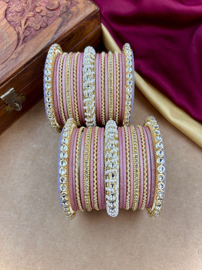 Ishhaara Gold Plated Kundan Bangle Bracelets — handcrafted Indian jewellery - view 13