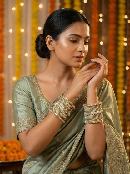 Ishhaara Gold Plated Kundan Bangle Bracelets — handcrafted Indian jewellery - view 17
