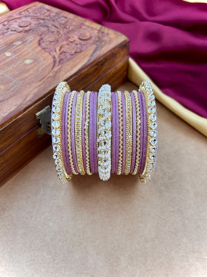 Ishhaara Gold Plated Kundan Bangle Bracelets — handcrafted Indian jewellery - view 24