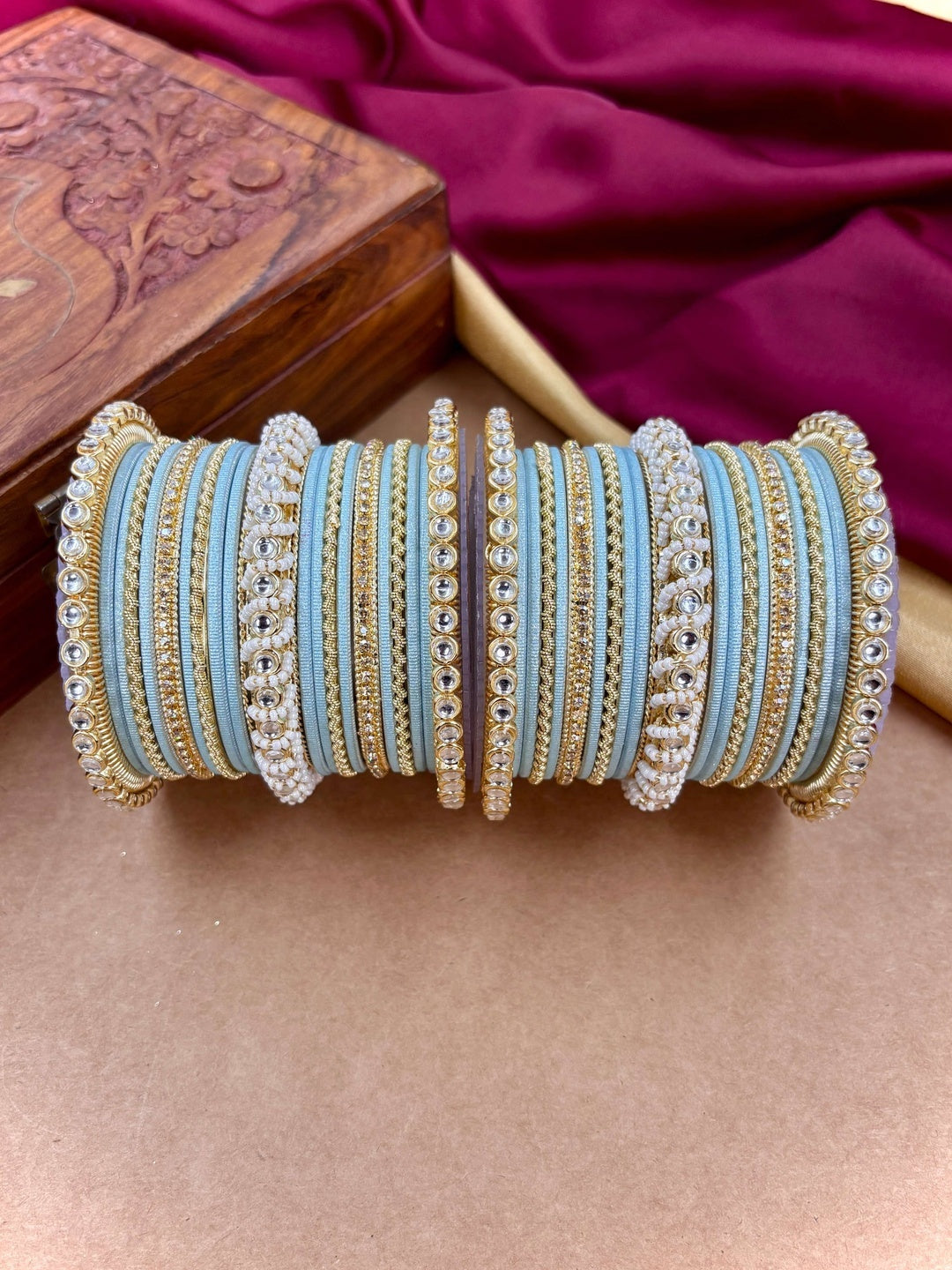 Ishhaara Gold Plated Kundan Bangle Bracelets — handcrafted Indian jewellery - view 32