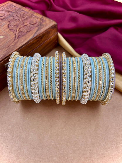 Ishhaara Gold Plated Kundan Bangle Bracelets — handcrafted Indian jewellery - view 32