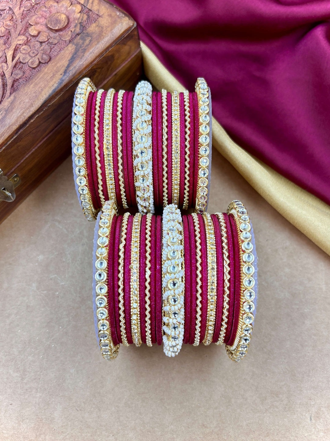 Ishhaara Gold Plated Kundan Bangle Bracelets — handcrafted Indian jewellery - view 36