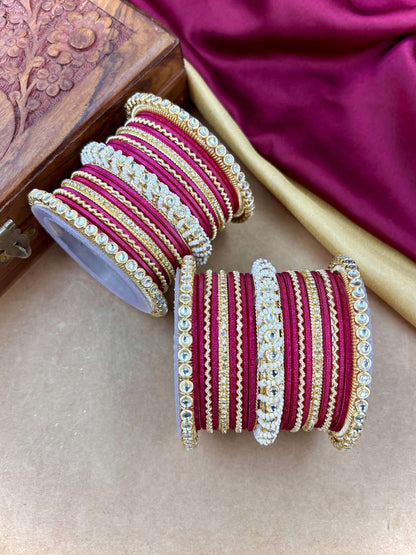 Ishhaara Gold Plated Kundan Bangle Bracelets — handcrafted Indian jewellery - view 40