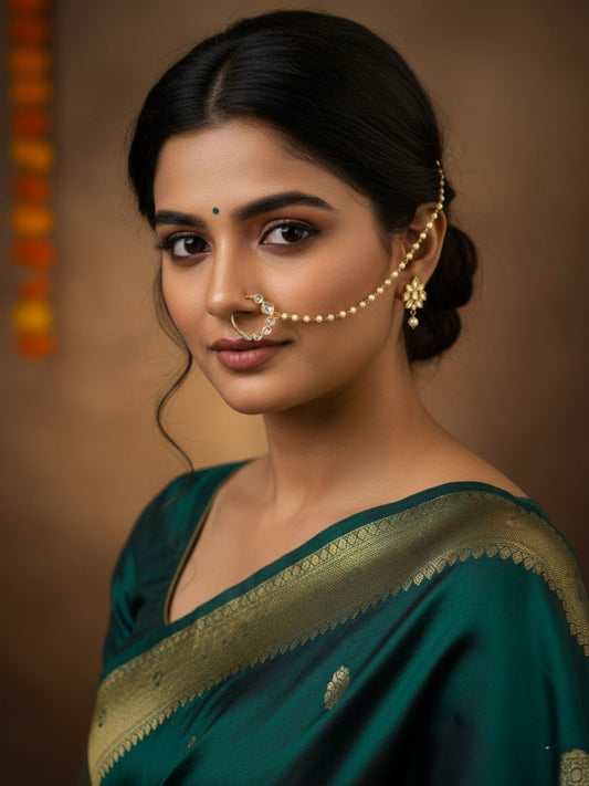 Ishhaara Gold Plated Kundan Nosering
