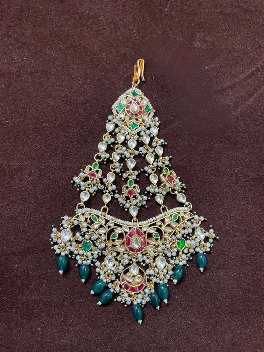 Ishhaara Gold Plated Multi Color Jada Kundan Pasa