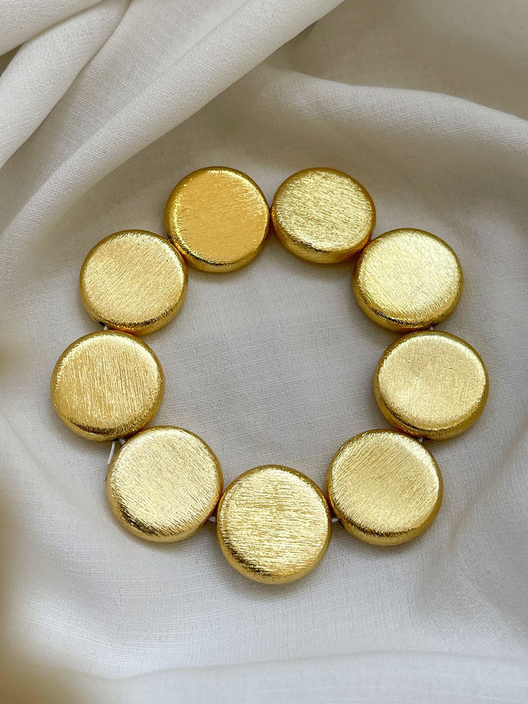 Ishhaara Gold Plated Round Shaped Hand Bracelet