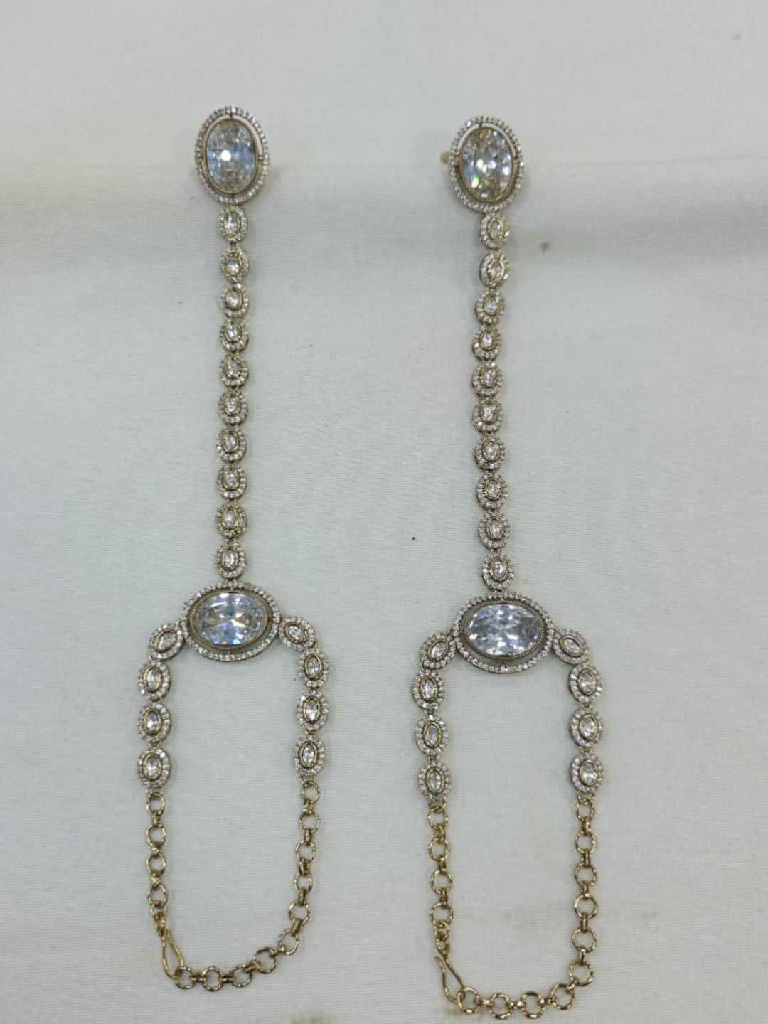 Ishhaara Gold Plated Stone Kundan Studded Hand Harness