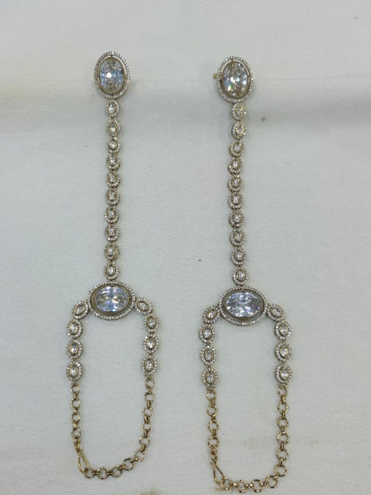 Ishhaara Gold Plated Stone Kundan Studded Hand Harness