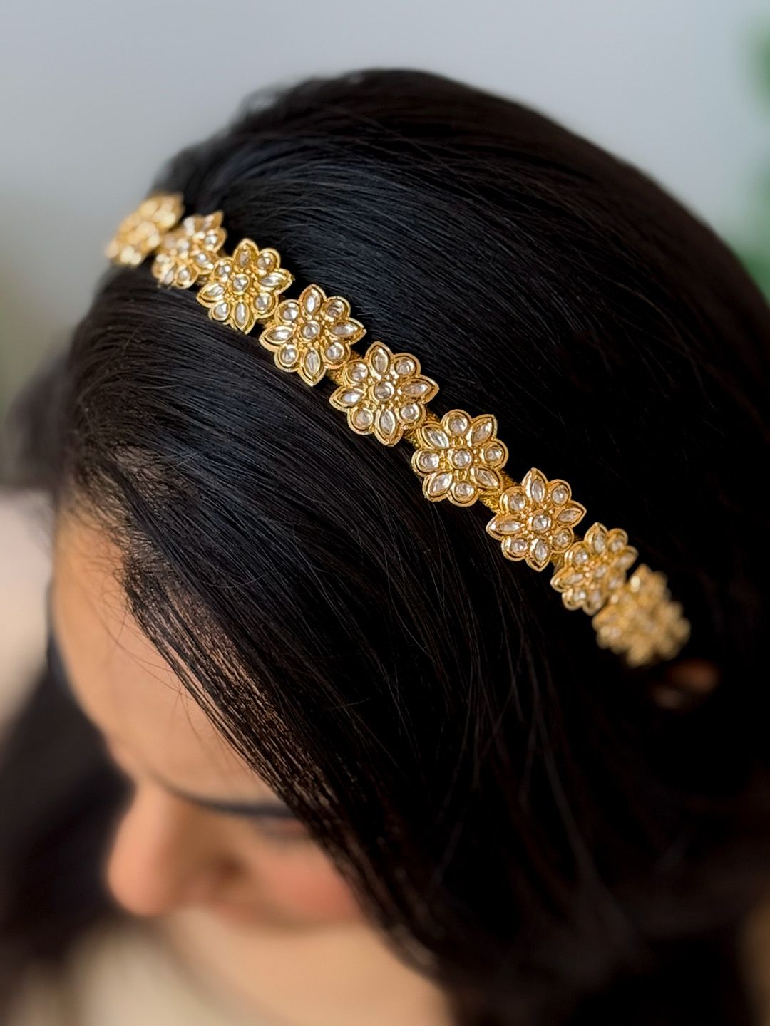 Ishhaara Golden Kundan Headband