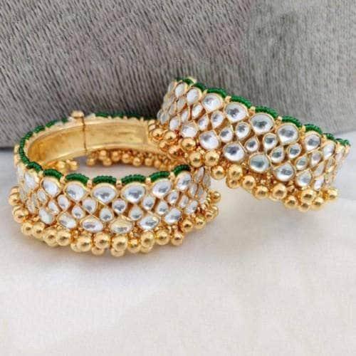Ishhaara Polki Bangle With Gold Pearls