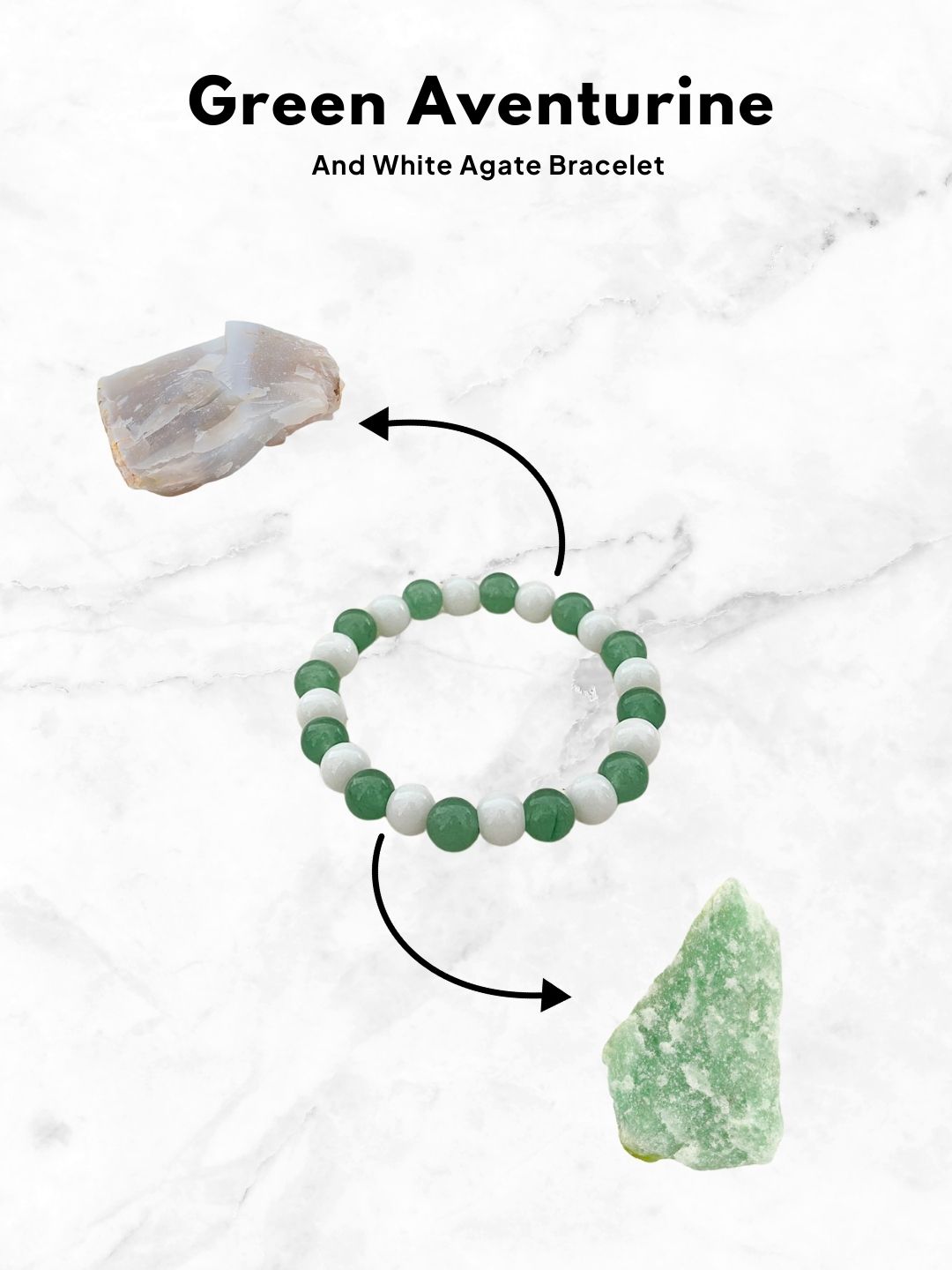 Ishhaara Green Aventurine And White Agate Bracelet