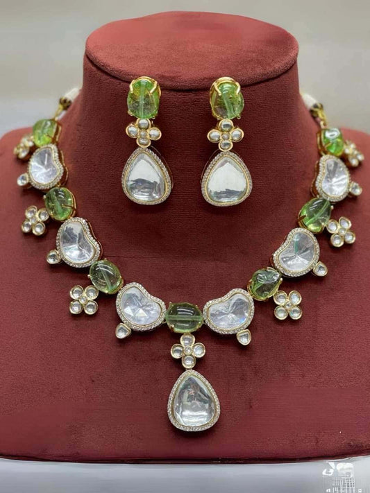 Ishhaara Heart Shaped Polki Studded Choker Necklace