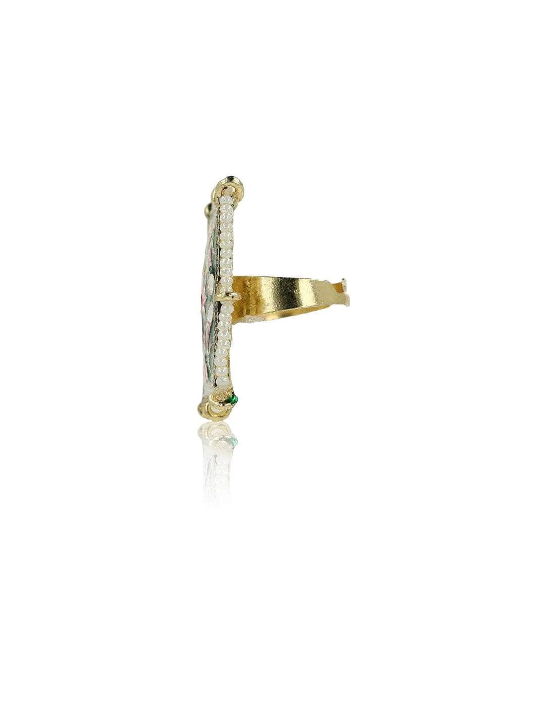 Ishhaara Hand Paint Square Cocktail Ring
