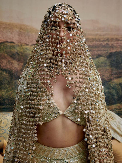 Ishhaara Handcrafted Heavy Bridal Veil Dupatta