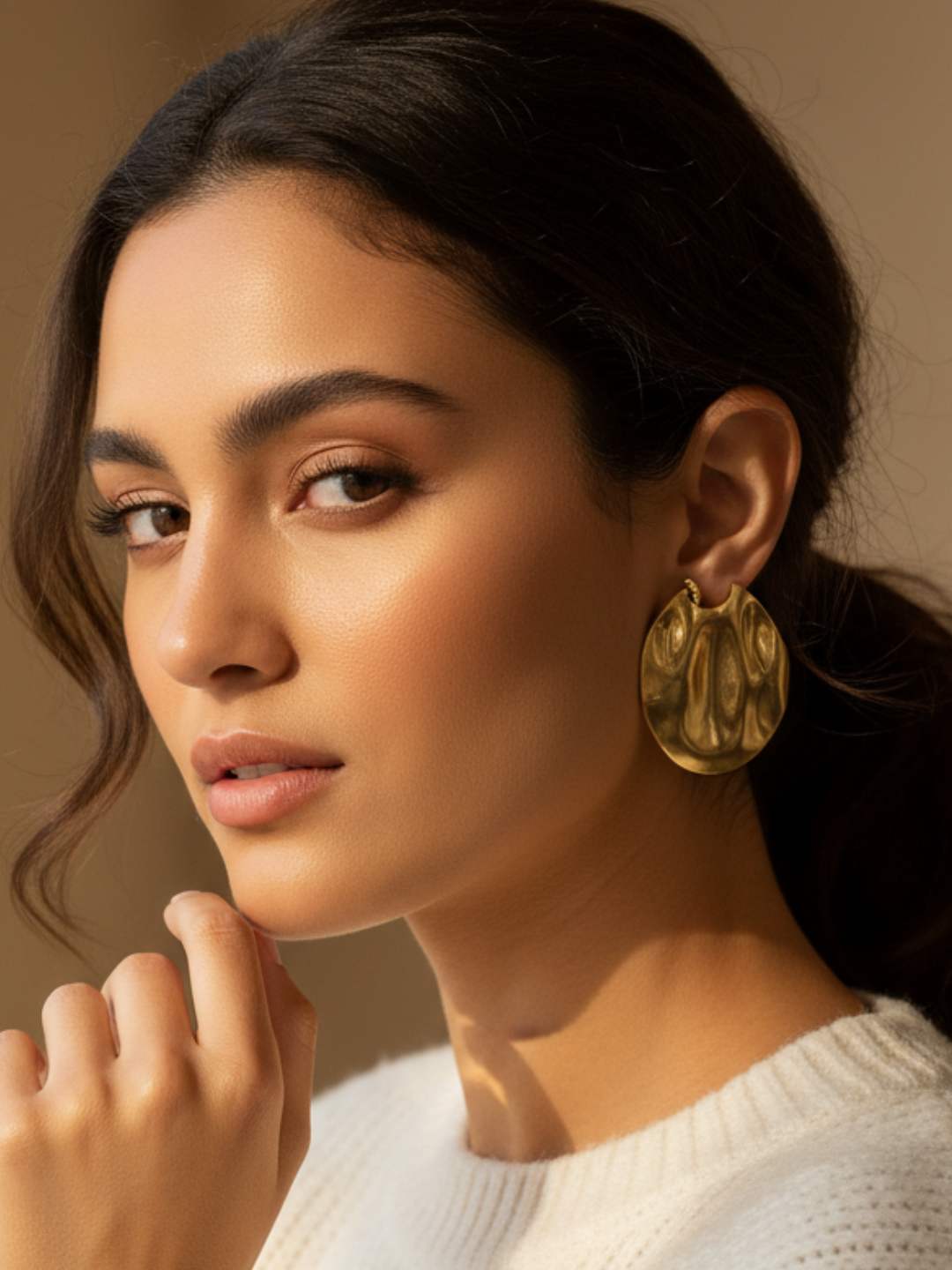 Ishhaara Handcrafted Oval Drop Earrings
