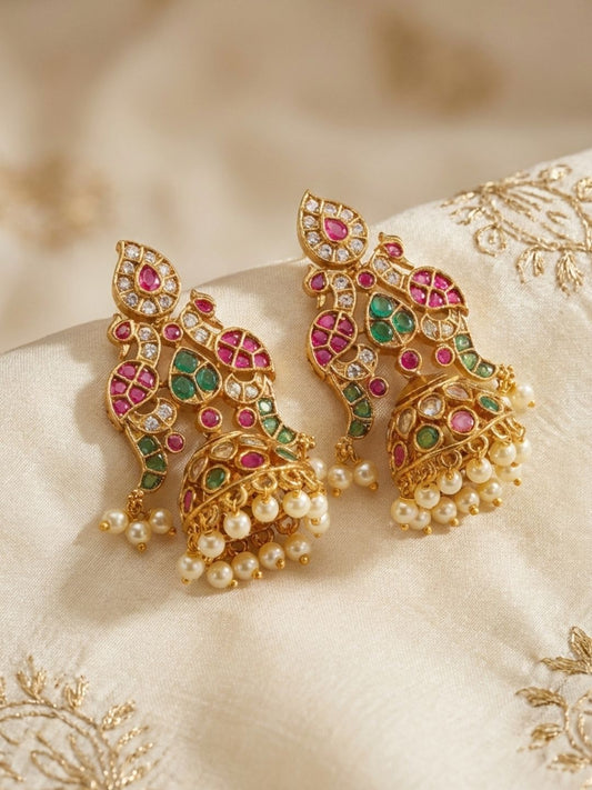 Ishhaara Handmade Madhurika Kundan Jhumkas