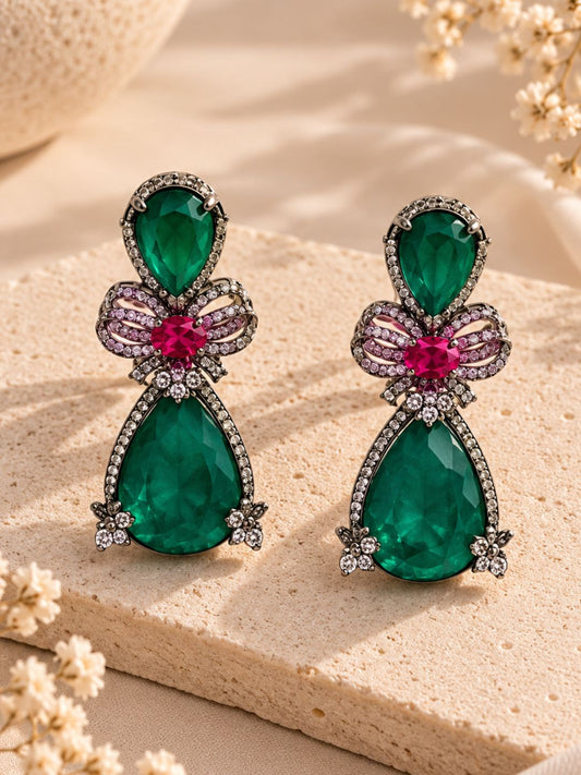 Ishhaara Heli Emerald Earrings