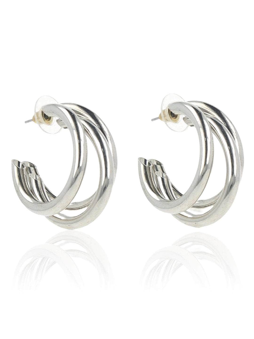 Ishhaara Huma Qureshi In Triple Hoop Earrings Silver