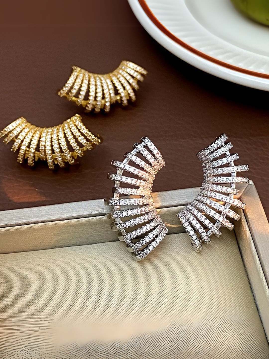 Ishhaara Illusion Multi Cage Cuff Earrings