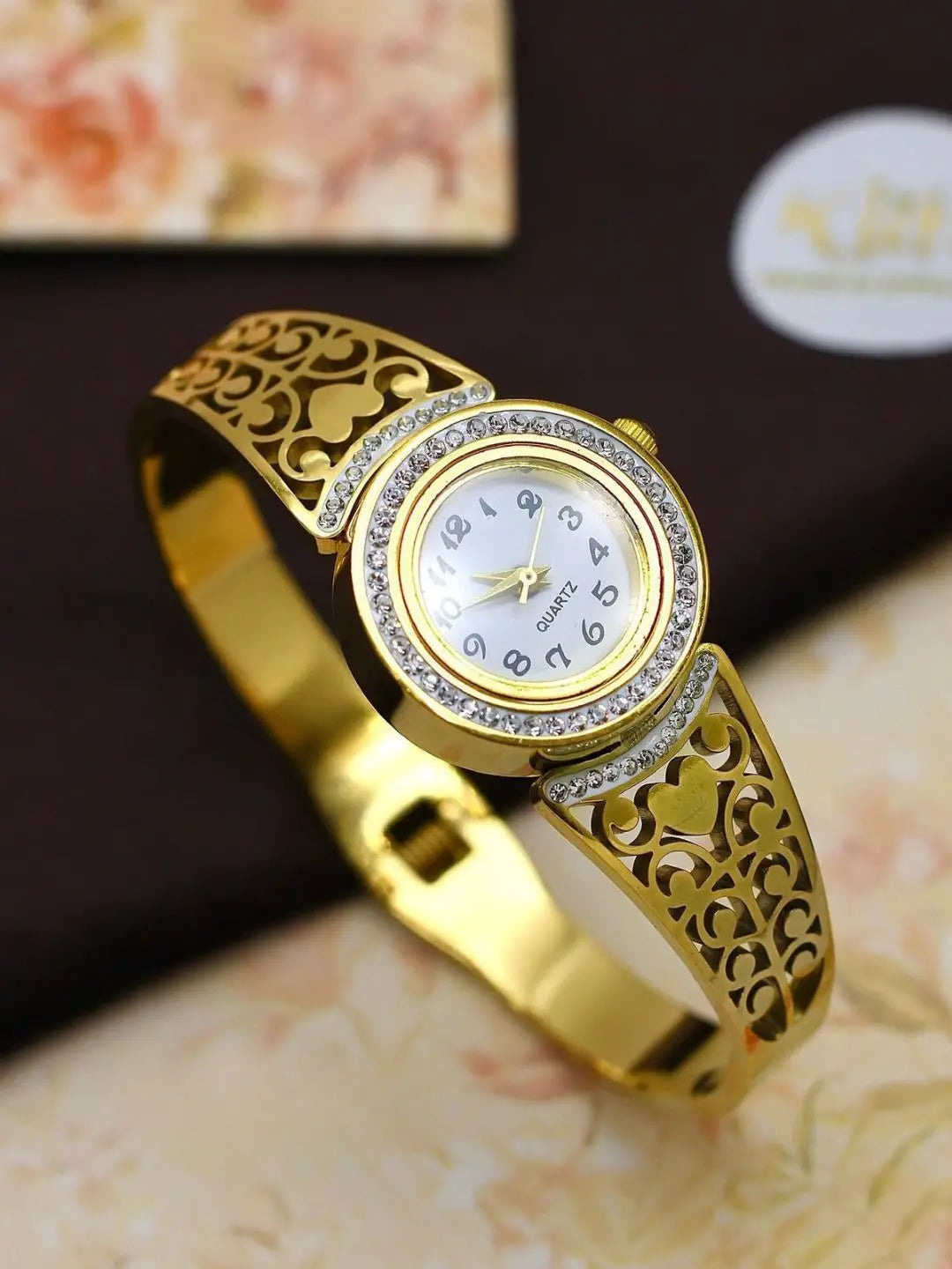 Ishhaara Intricate Designed Golden Bracelet Watch