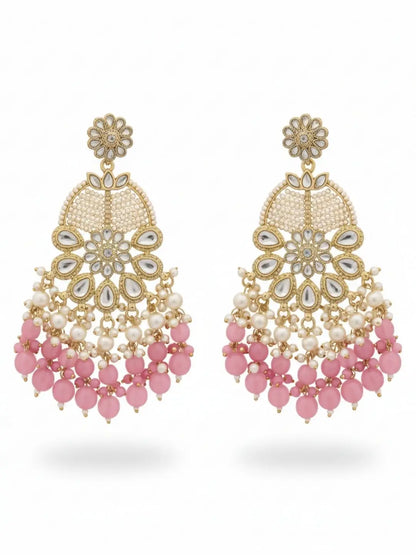 Ishhaara Ivory White Statement Kundan Earrings