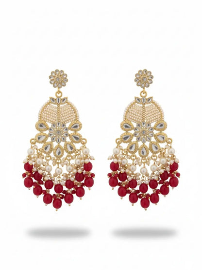 Ishhaara Ivory White Statement Kundan Earrings