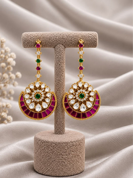 Ishhaara Jadau Ear Studs With Earchains