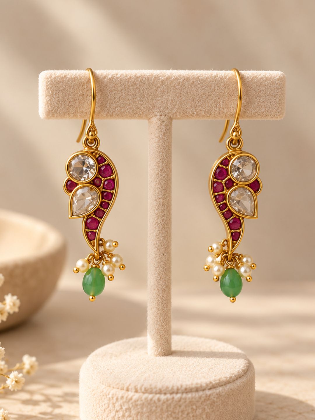 Ishhaara Jadau Kundan Peacock Bugadi Earrings