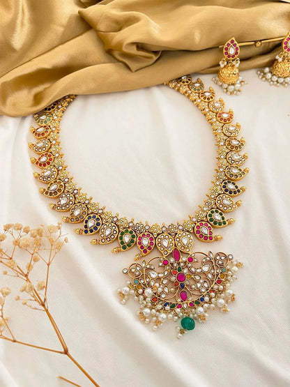 Ishhaara Jadau Kundan Stone Bridal Mango Haram