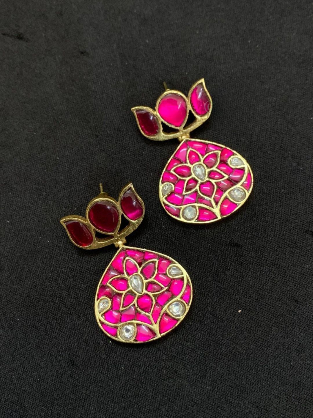 Ishhaara Jadau Kundan Studded Lotus Earrings