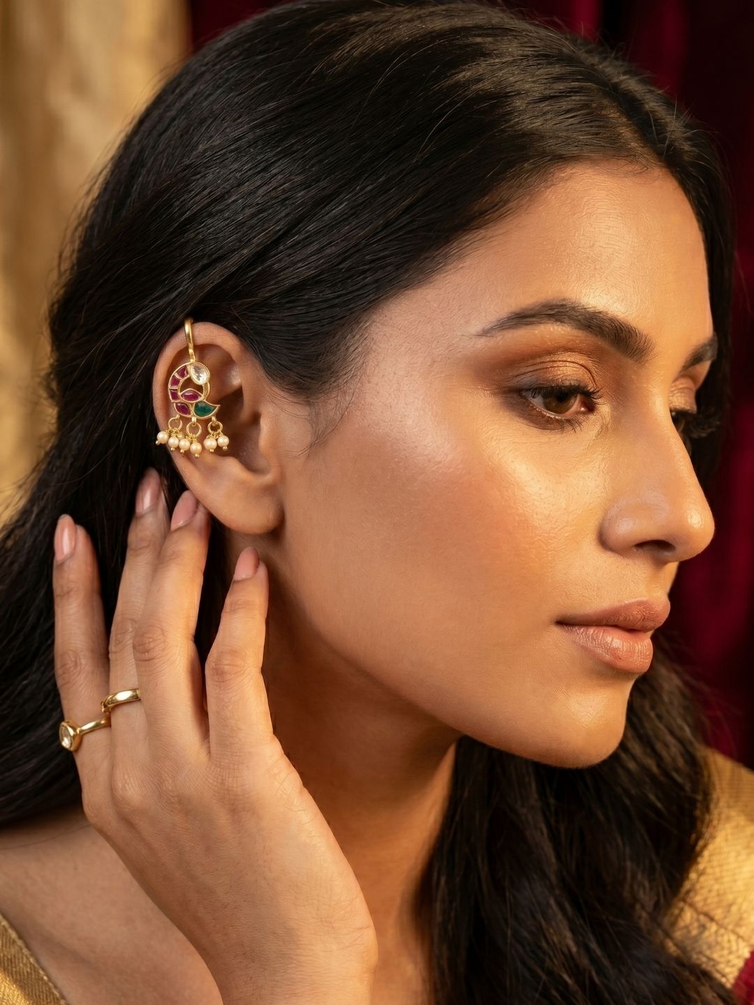 Ishhaara Jadau Peacock Bugadi Earrings