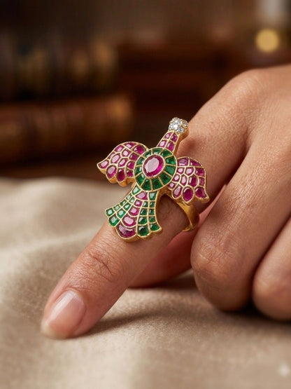 Ishhaara Jadtar Stone Garuda Ring