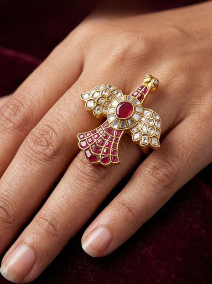 Ishhaara Jadtar Stone Garuda Ring