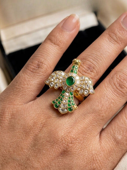 Ishhaara Jadtar Stone Garuda Ring