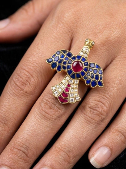 Ishhaara Jadtar Stone Garuda Ring