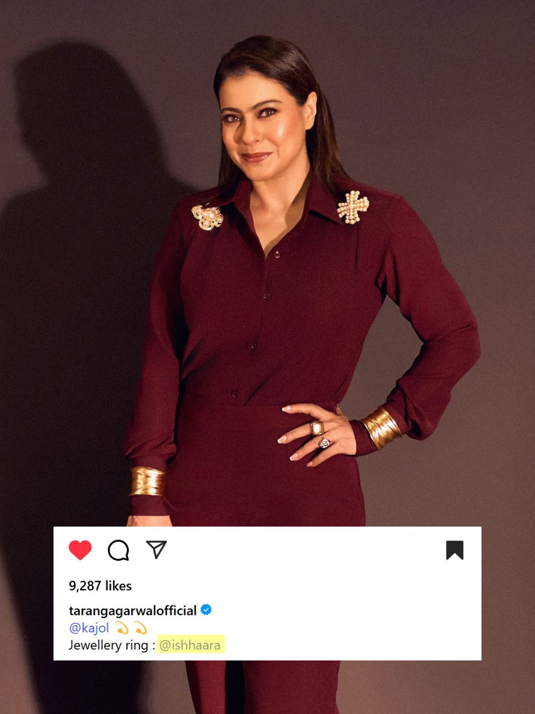 Ishhaara Kajol Devgan In Stunning Victorian Ring