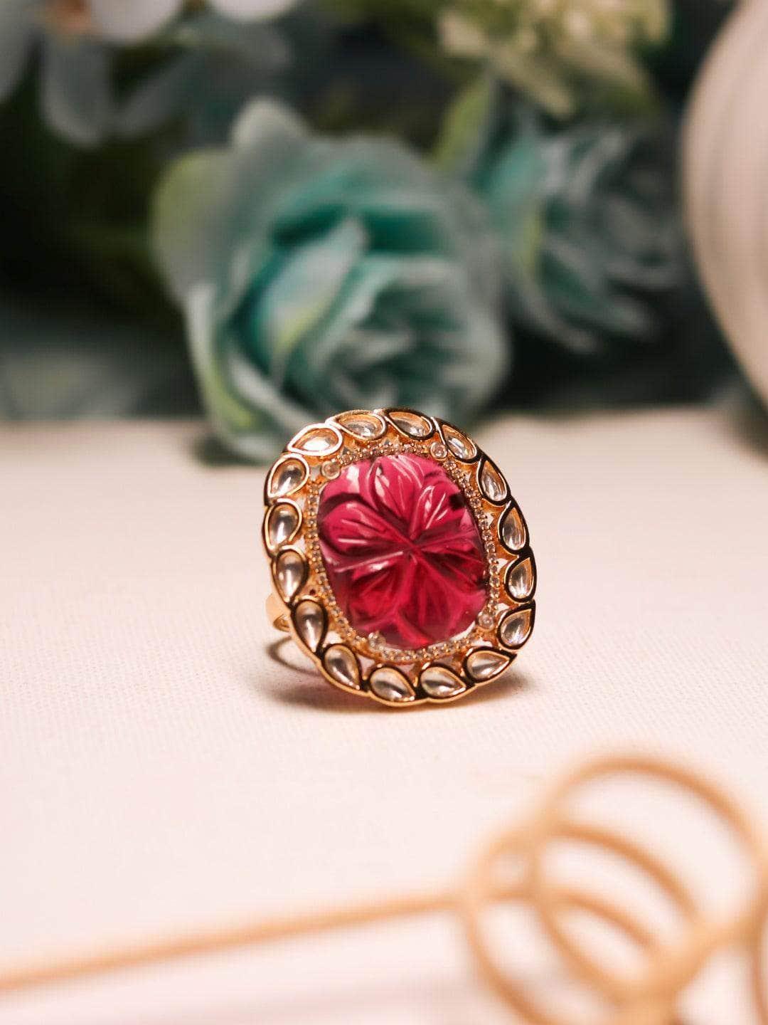 Ishhaara Kritika Kamra In Kundan Ruby Ring Red