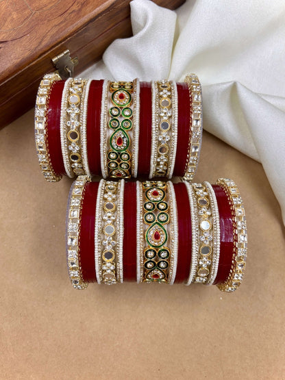 Ishhaara Kundan Bangle Cuff with Polki Stones — handcrafted Indian jewellery - view 3