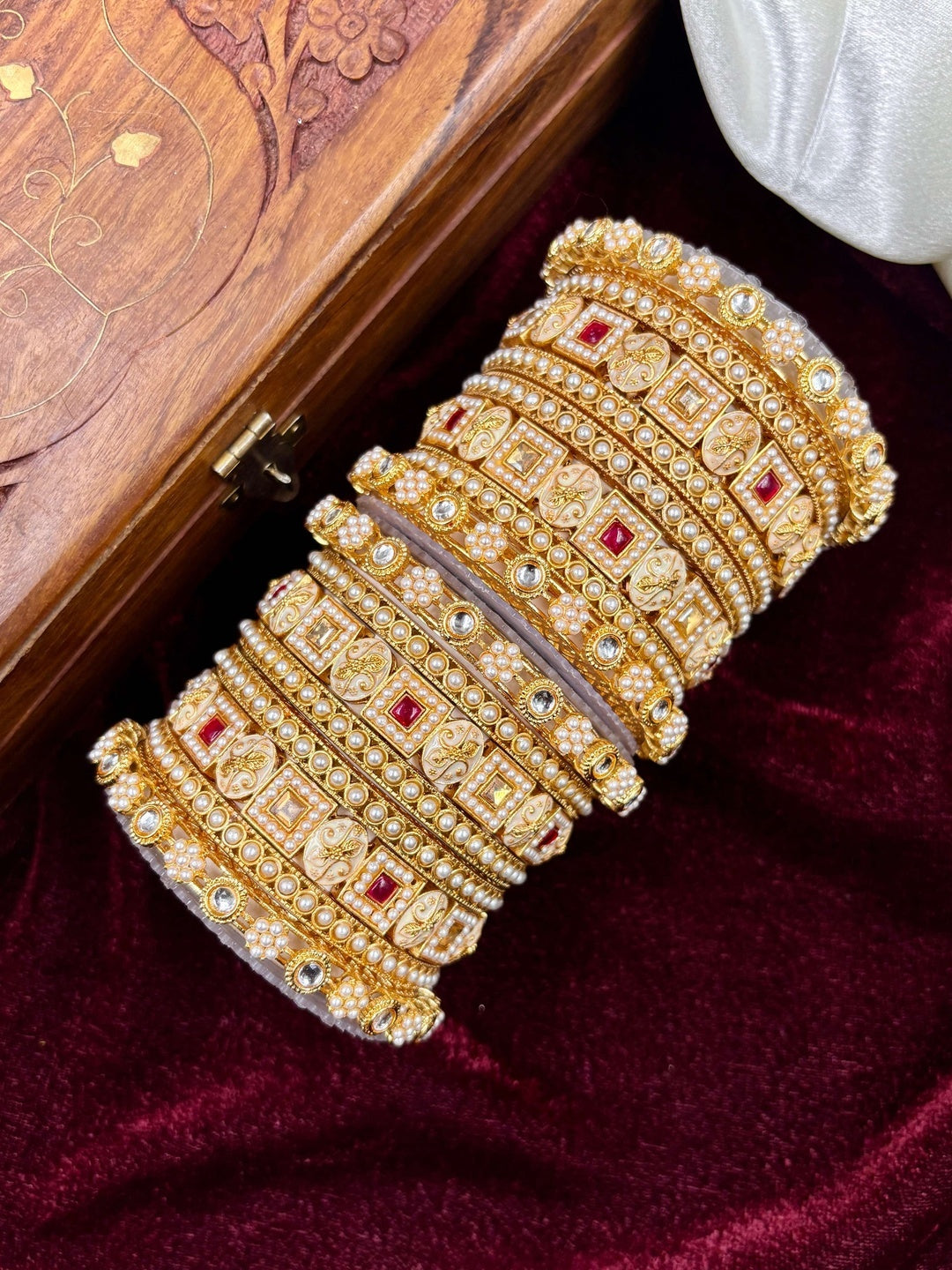Ishhaara Kundan Bangle Set — handcrafted Indian jewellery - view 3