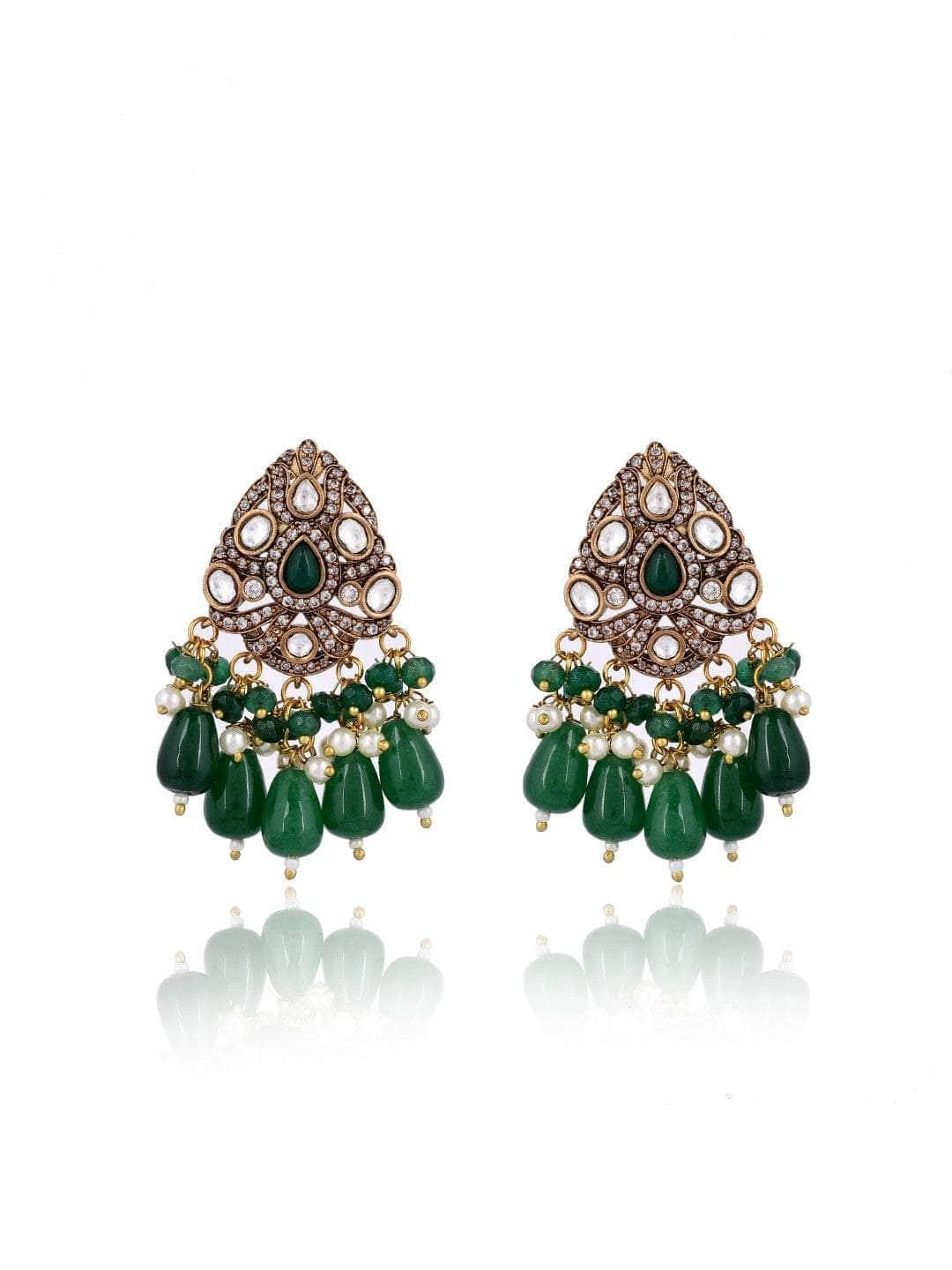 Ishhaara Kundan Crystal Choker Set Green
