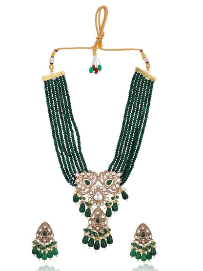 Ishhaara Kundan Crystal Choker Set Green